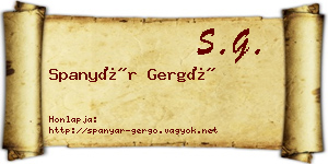 Spanyár Gergő névjegykártya